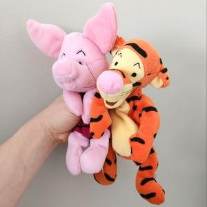 Set of 2 Bean Bag Stuffies/Plush Piglet and Tigger